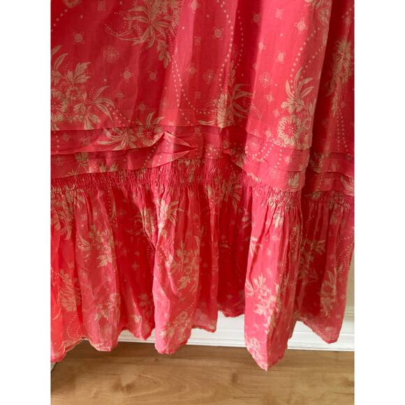 Free People Golden Hour maxi dress in floral pink boho CottageCore Medium $168 - Picture 6 of 9